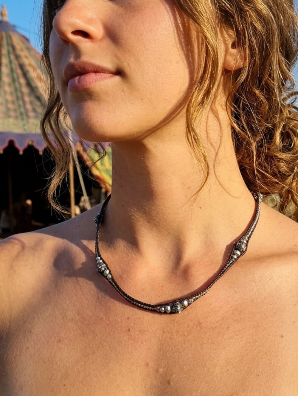 Vintage Lucky Brand Leather Wrap Necklace • Boho Beaded Artisan Style